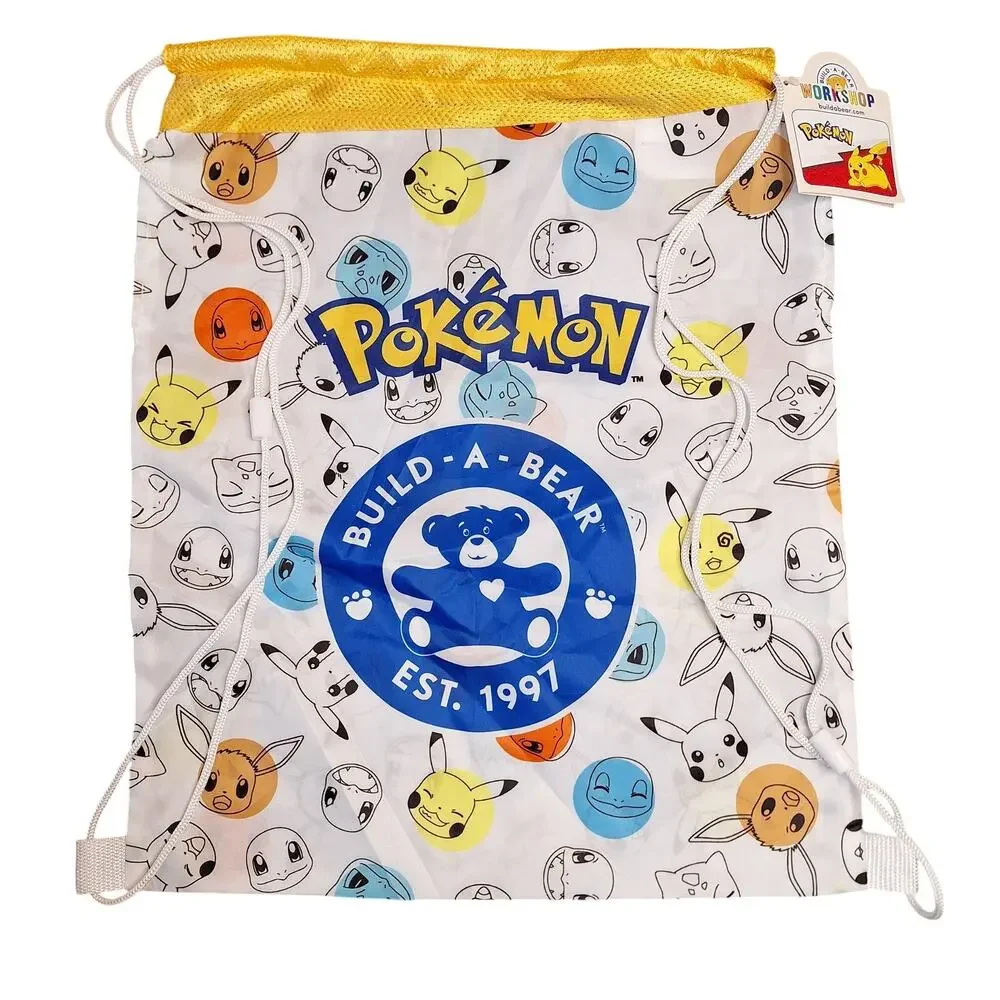 Pokemon Build-a-bear drawstring backpack bag NEW logo pikachu squirtle evie kids
